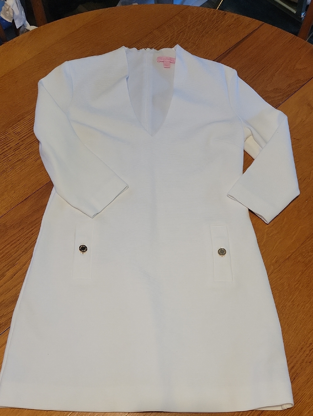 Lilly Pulitzer White V-Neck Midi Dress